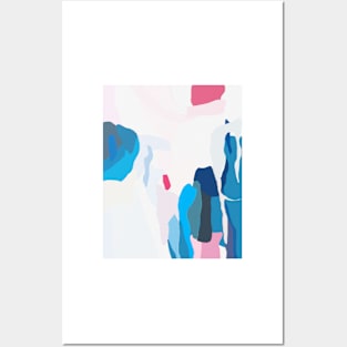 Abstract print, Red, White, Grey, Black, Blue, Navy, Pink, Modern art, Wall decor Posters and Art